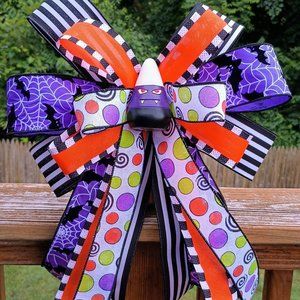 Halloween Bow, Candy Corn Bow, Wreath Bow, Lantern Bow, Basket Bow,Spooky Bow